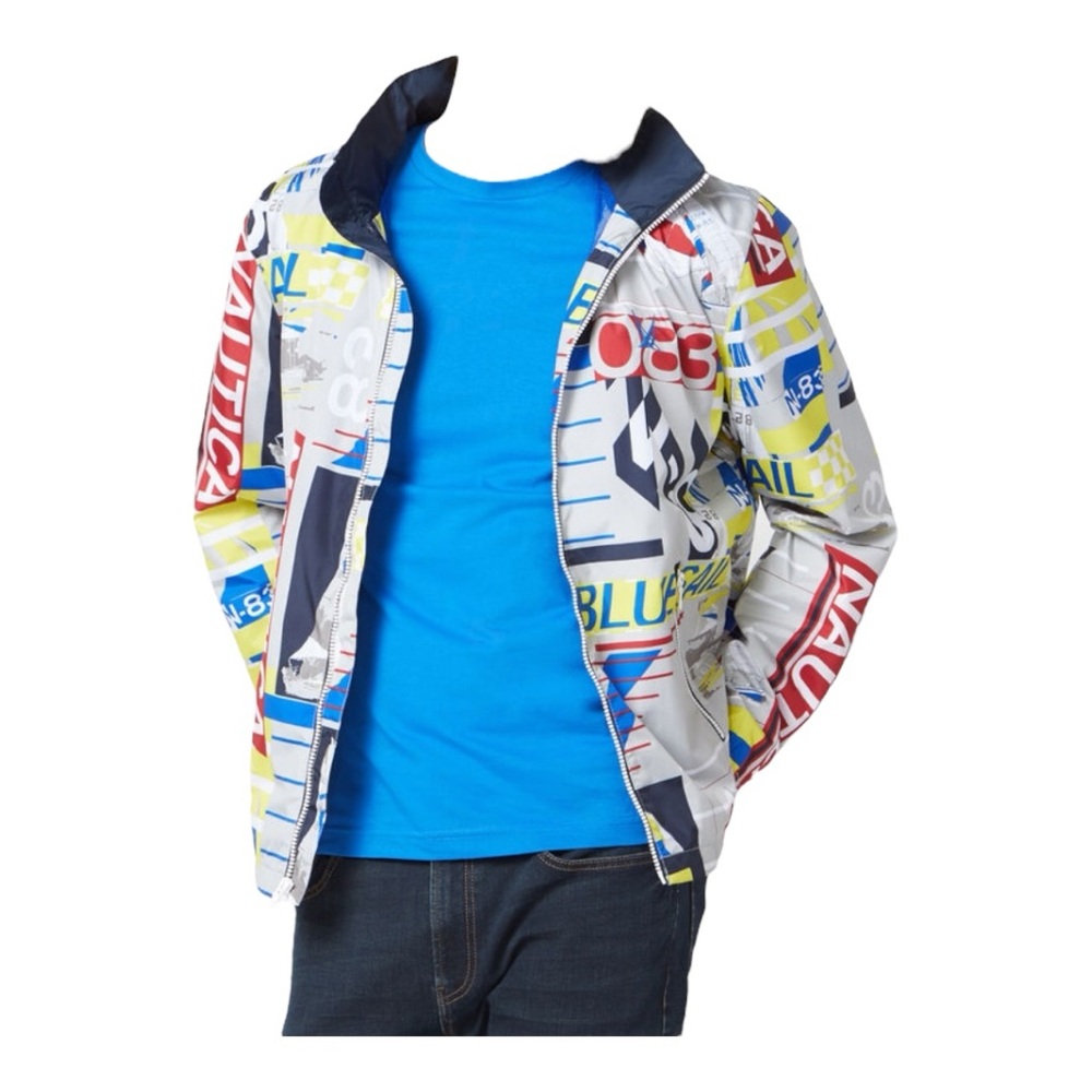 Nautica Blue and Red Windbreaker Jacket Lightweight /Large